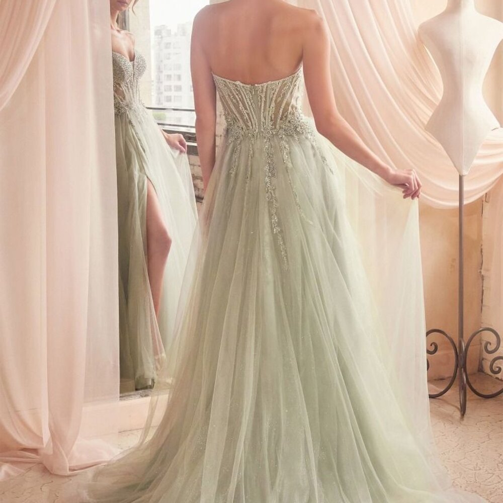 COPY - Strapless tulle ball gown. Formal prom party wedding guest dress.blue,re… - Picture 7 of 9